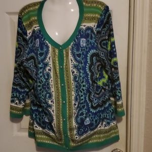 RED Printed Cardigan Sweater